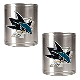 San Jose Sharks NHL 2pc Stainless Steel Can Holder Set- Primary Logo