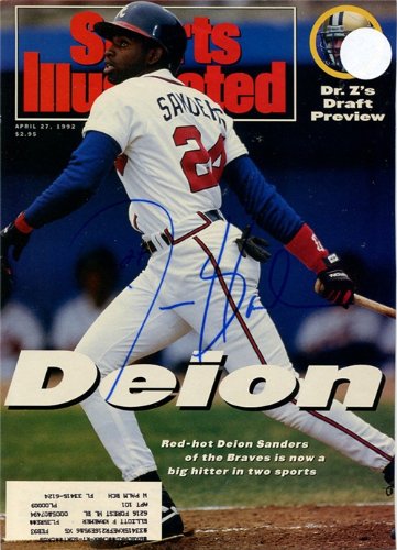 Deion Sanders Autographed/Signed Magazine Page