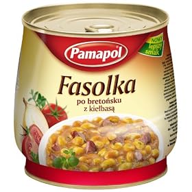 Pamapol Baked Beans with Sausage Fasolka po Bretonsku z Kielbasa 920 g (Pack of 3)