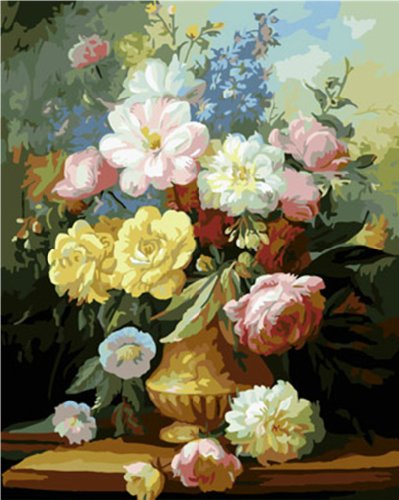 Diy oil painting, paint by number kit- Elegant Flowers 16*20 inch.