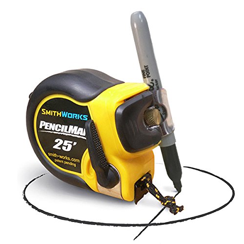 PENCILMAN Marking Tape Measure - Holds any pencil or marker to 5/8" diameter - Arcs and Circles, Single handed marking, Edge slide marking, End to End marking, Transfer measurements, and more. -