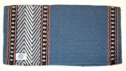 MAYATEX 36X34 Bar 8 Wool Blanket Blue Perwinkle Aqua