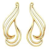 14K Yellow Gold Freeform Earring