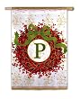 Monogram Holiday Wreath Regular Size Flag P