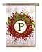Monogram Holiday Wreath Regular Size Flag P