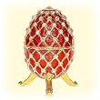 Large RED Faberge style Egg Box 24K Gold Swarovski Crystals with Big Jewelry FIGURINE