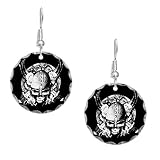 Earring Circle Charm Helmet Sword and Skull