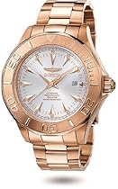 Hot Sale Men's 23K Rose Gold Stainless Steel Signature Ocean Ghost Silver Dial Automatic