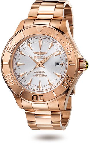 Men's 23K Rose Gold Stainless Steel Signature Ocean Ghost Silver Dial Automatic