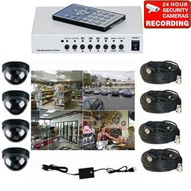Quad Observation System Video Surveillance 4 Camera free surveillance warning sticker QD415K1 1G7