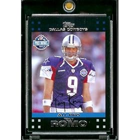 2007 Topps #422 Tony Romo Dallas Cowboys Pro-Bowl Football Card - Mint Condition - Shipped In Protective Display Case !