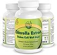 Pure Premium Chlorella, Green Algae that Boosts Your Immune System, Contains Powerful Antioxidants, Helps With Fatigue, Lowers Cholesterol, Natural Detox, Packed with Chlorophyll, Vitamins & Minerals, Dietary Supplement For Women & Men - 120 Capsules