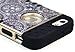 Bastex Heavy Duty Hybrid Case for iPhone 5, 5S - Black Silicone / Antique Gold & Silver Circles Design Hard Cover