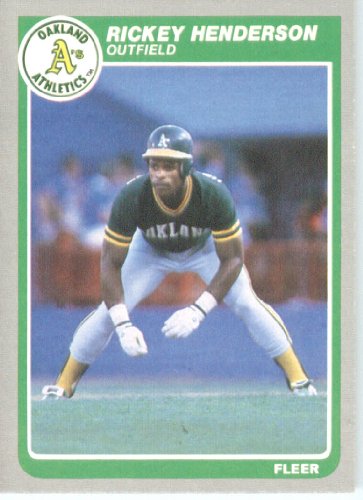 1985 Fleer # 425 Rickey Henderson Oakland Athletics Baseball Card
