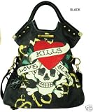 ED HARDY CHRISTIAN AUDIGIER BLACK TANYA HANDBAG