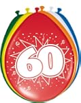8 Luftballons Zahl 60 Geburtstag bunt