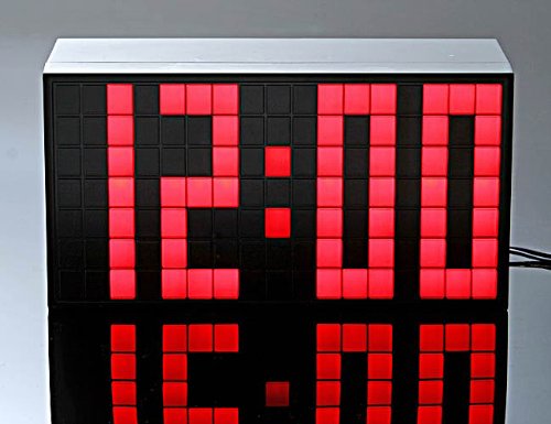 大型 ＬＥＤ アラームクロック ワイド画面 レッド