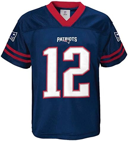 NFL Kids' New England Patriots #12 Tom Brady Jersey Youth X-Large 16/18, Blue