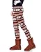 HDE Women Winter Knit Leggings Fleece Line Nordic Design Thermal Insulated Pants (White Poinsettia, Medium)