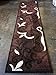 emirates Modern Long Contemporary Runner Area Rug Brown Floral Design 525 (31 Inch X 9 Feet 10 Inch)