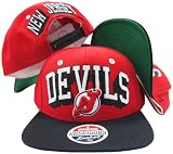 New Jersey Devils Red/Black Two Tone Snapback Adjustable Plastic Snap Back Hat / Cap