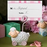 Un-baa-lievable Baby Collection pink toy sheep design place card holder favo (Set of 48)