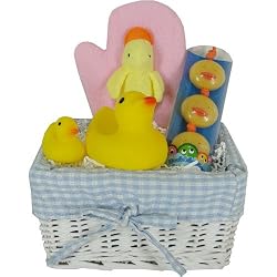 Ducky Themed Baby Gift Basket for a Boy