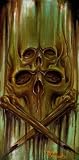 Green Skulls by Manuel Valenzuela Tattoo Art Canvas Giclee Print