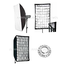 Ardinbir Studio 28x56 70cm x 140cm Softbox Diffuser with Eggcrate Grid for Bowens, Visico, JTL, Mettle, Fancier, Calumet Flash Monolights