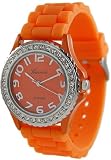 Geneva Platinum Womens 6886.Orange Orange Rubber Quartz Watch with Orange Dial