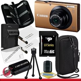 Canon PowerShot A3400 IS (Gold) 16.0 MP Digital Camera with 5x Optical Image Stabilized Zoom Package 6