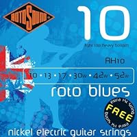 Rotosound RH10 Nickel Light Top/Heavy Bottom Electric Guitar Strings (10 13 17 30 42 52)