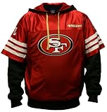 NFL Men's San Francisco 49ers Grid Iron 2 Pullover Jersey Hoodie (Black/Scarlet, Small)