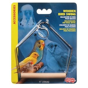 Hagen Living World Wooden Perch Swing, 5-Inch by 4-Inch