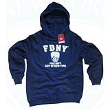 FDNY HOODIE, Officially Licensed New York Fire Department Hooded Sweatshirt, Navy