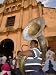 Tuba Player in Front of Iglesia San Juan Bautista de Subtiava During Semana Santa, Leon, Nicaragua Art Photographic Poster Print by Margie Politzer, 12x16