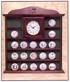 Golf Ball Cabinet with Clock Mahogany Holds 19 Balls
