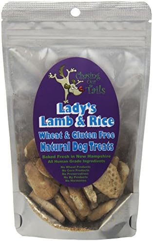 Chasing Our Tails Lady's Lamb and Rice Natural Dog Treats. Gluten Free Formula with 35% Real Meat. Handmade with Fresh Local Ingredients