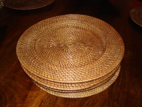 Java Rattan set of 4 round Lipped Placemats