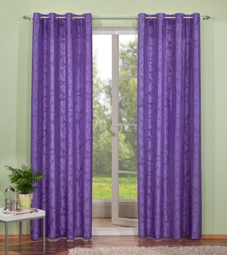 Gardinen Set, 2 x Deko Taft Flock