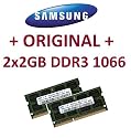 Dual Channel Kit: 2 x 2 GB = 4GB 204 pin DDR3-1066 SODIMM (1066Mhz, PC2-8500, CL7) 128Mx8x16 double side, 2 x M471B5673EH1-CF8, für DDR3-NOTEBOOKs, MacBook, MacBook Pro, iMac, mac mini (2009 Versionen)