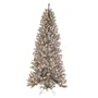 7' Pre-Lit Silver Tinsel Artificial Christmas Tree - Clear Frosted Lights