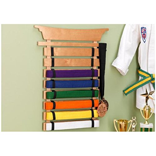 Personalized Karate Belt Display Rack Holder and Exclusive Martial Arts Accent Decals