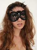 Black Lace Feather Mask Mardi Gras Italian Costume Mask Venetian