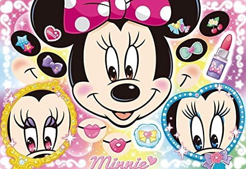 Japan Disney Official Minnie Mouse - Learning How to Do Makeup Jigsaw Puzzle for Kid 21 Pieces with Colorful Background Medium Size Interior Decorative Art Collection Wonderful Gift