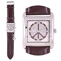 Peace Sign Crystals Watch Wide Strap ~Choice of Colors~