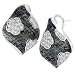 Green Enamel with CZ Sterling Silver Earrings