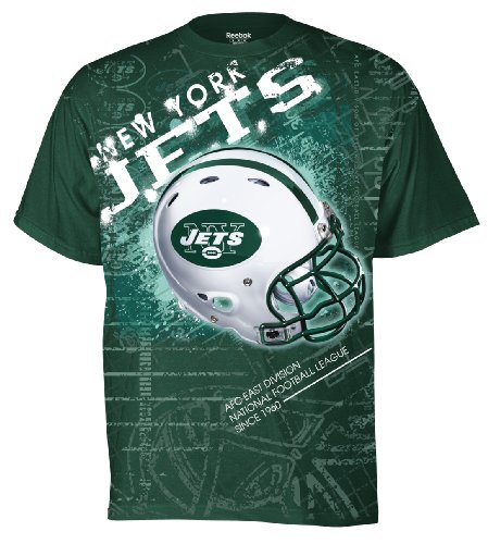 NFL Men's New York Jets Helmitude Tee (Hunter, X-Large)