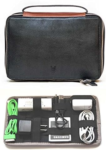 IFZA Travel Organizer, Electronic Accessories case / Phone Charger case / Dopp Kit - Medium Black