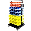 90 Bin Parts Organizer Cart with Tool Tray